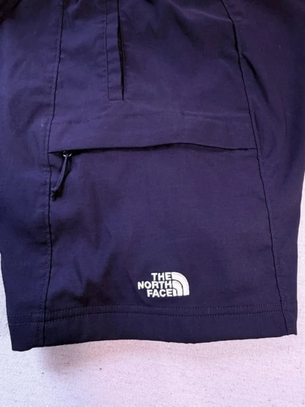 The North Face Mens S Belted Cargo Hiking Shorts Pockets Navy Blue Lightweight